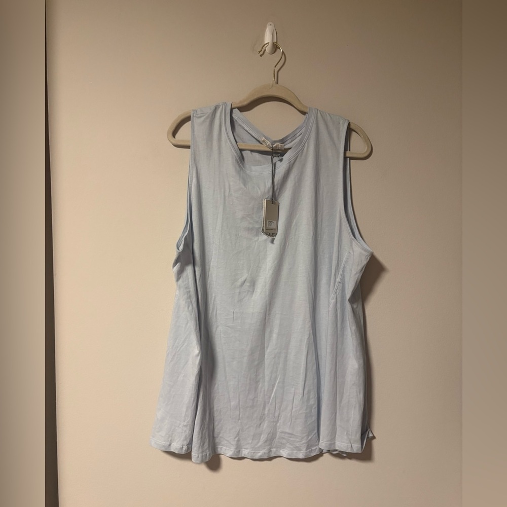 NWT Barefoot Dreams Malibu Collection Cotton Light Blue Tank Top 1X